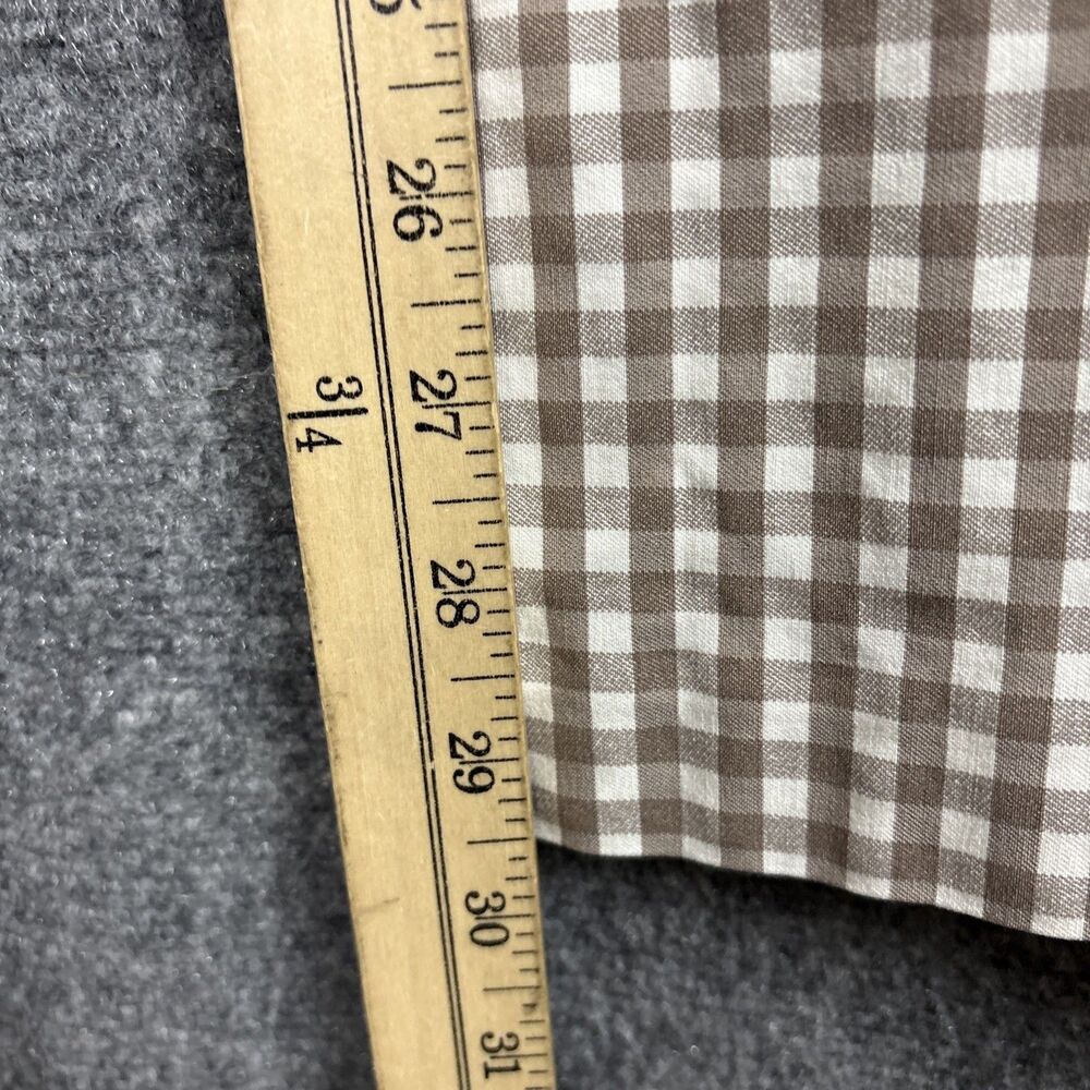 J. McLaughlin Straight Pants Womens Size 6 Brown Gingham side Zip Preppy - Picture 7 of 11